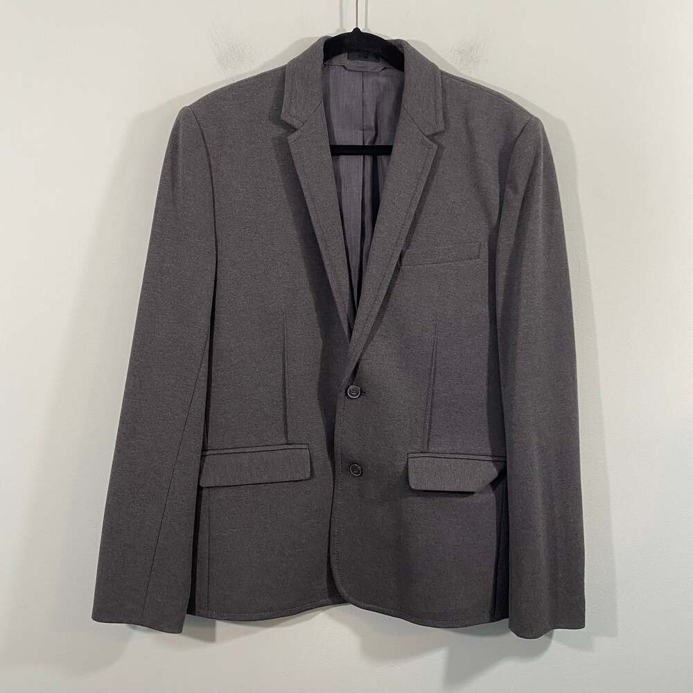 Anthony Thomas Melillo ATM Grey Structured Ponte Knit Blazer Size 40